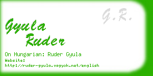 gyula ruder business card